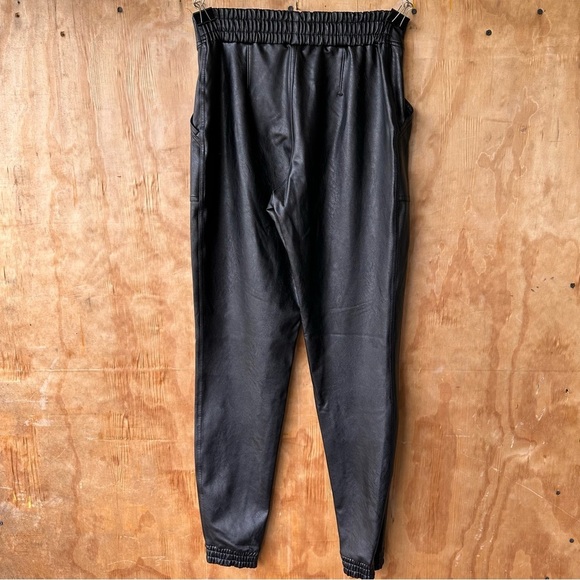 Spanx Leather-Like Jogger Pant Black Faux Leather Pocket High Waist 20283R - Picture 6 of 14